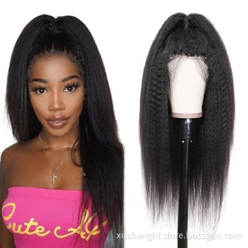 Cheap Human Hair Lace Front Wig With Baby Hair Pre Plucked Full HD Closure Lace Frontal Wig Raw Indian Virgin Hair Yaki Straight